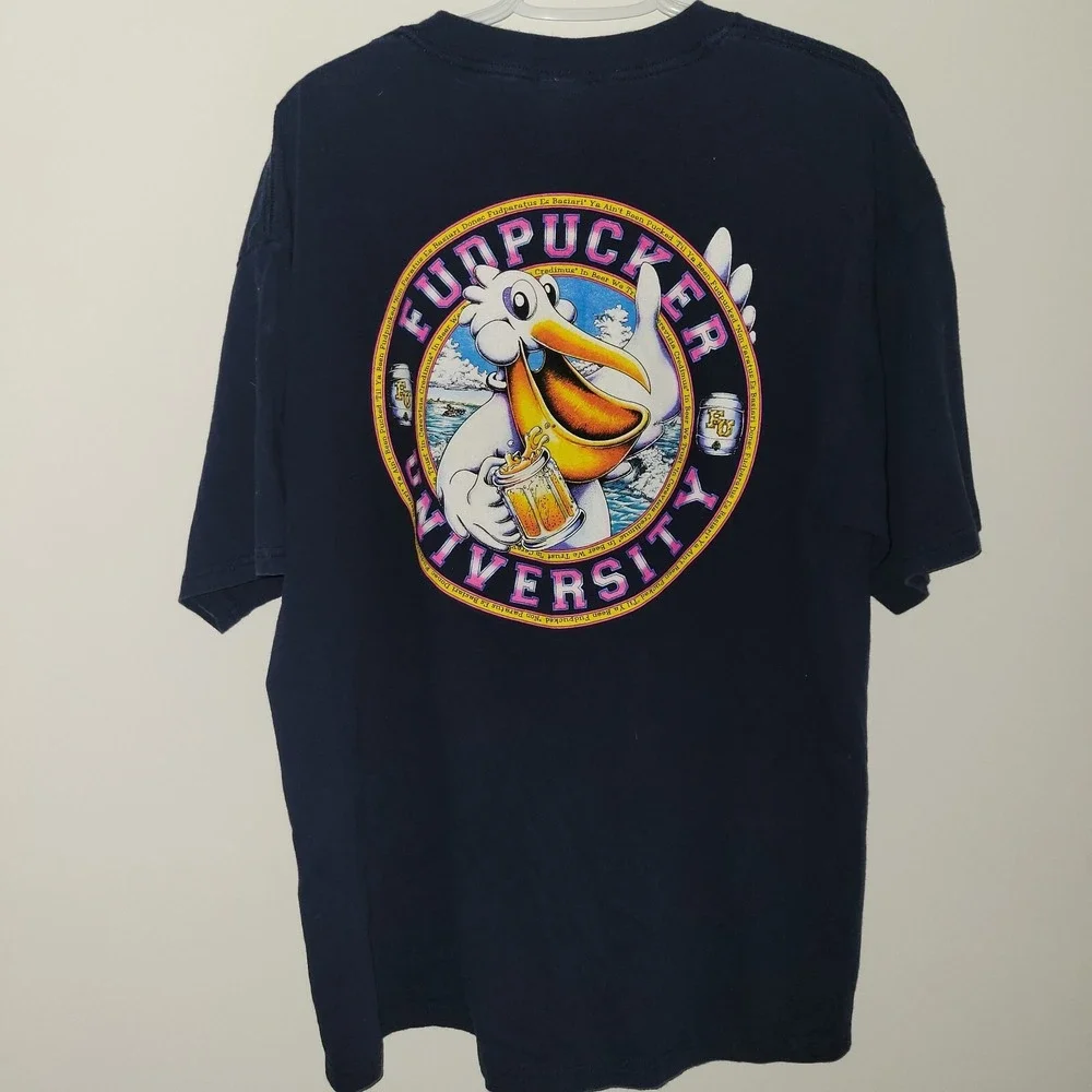 Vintage‎ Fudpucker University Short Sleeve T-Shirt Men's Size XL Blue